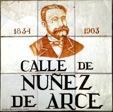 Placa de la calle madrileña en honor al poeta y ministro de ultramar