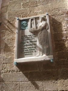 Placa a Peman en su casa  natal en Cadiz