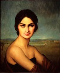 Retrato de la Mujer Morena por Julio Romero de Torres